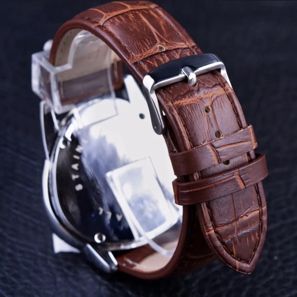 Jaragar Mens BIG 45mm Luxury Triangle Watch Genuine Leather Band. Great Gift! - Picture 10 of 13